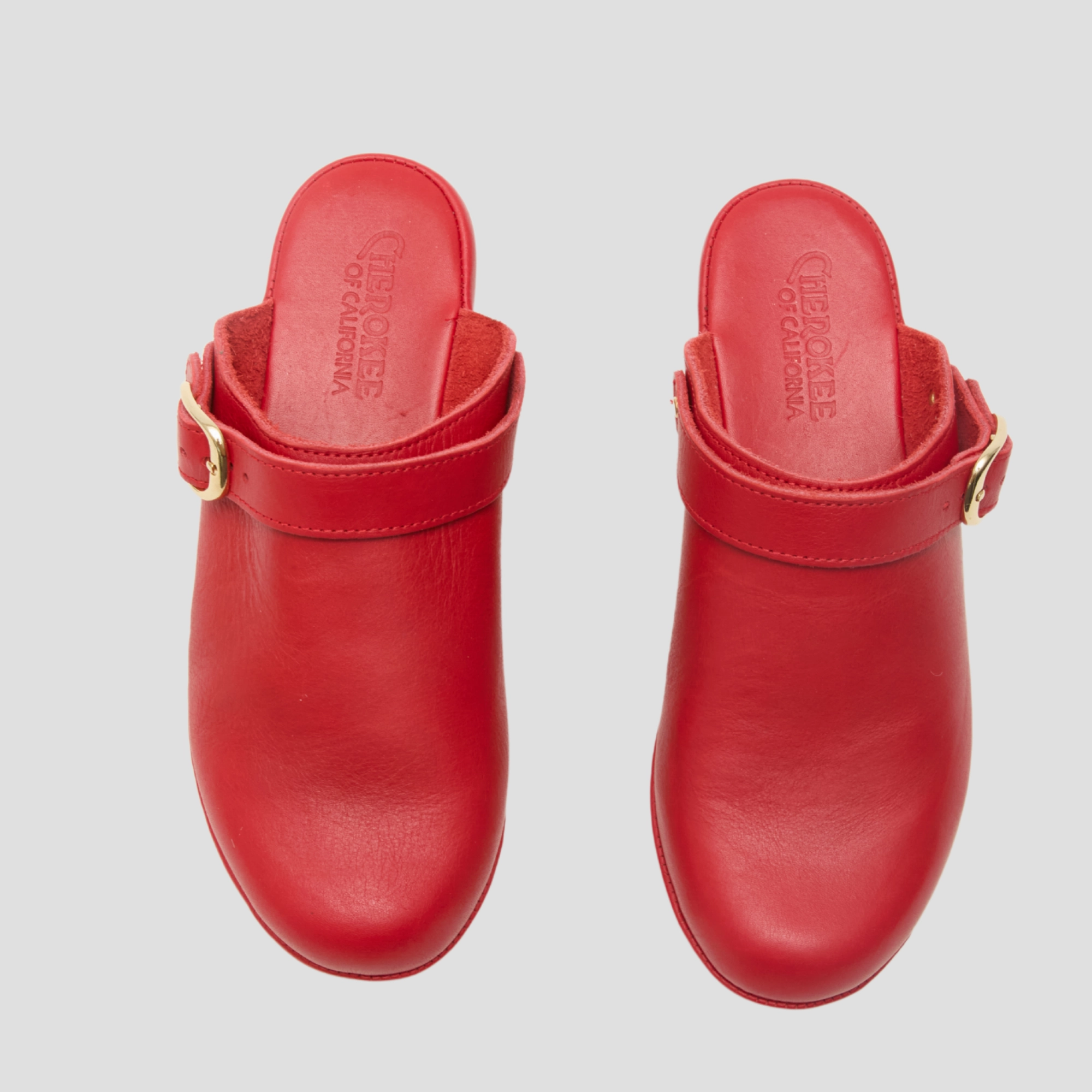 Sleek Casual Shoes Jenny With A Buckle -  Red