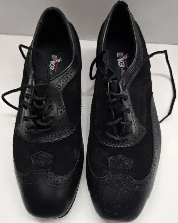 Bright Neon Dynamic Edge Jordan -- Men's Standard Ballroom Oxford -- Black Leather/Suede