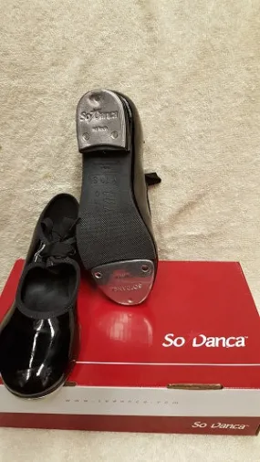 Kylie-- Children's Economy Tap Oxford -- Black Patent Moist Guard