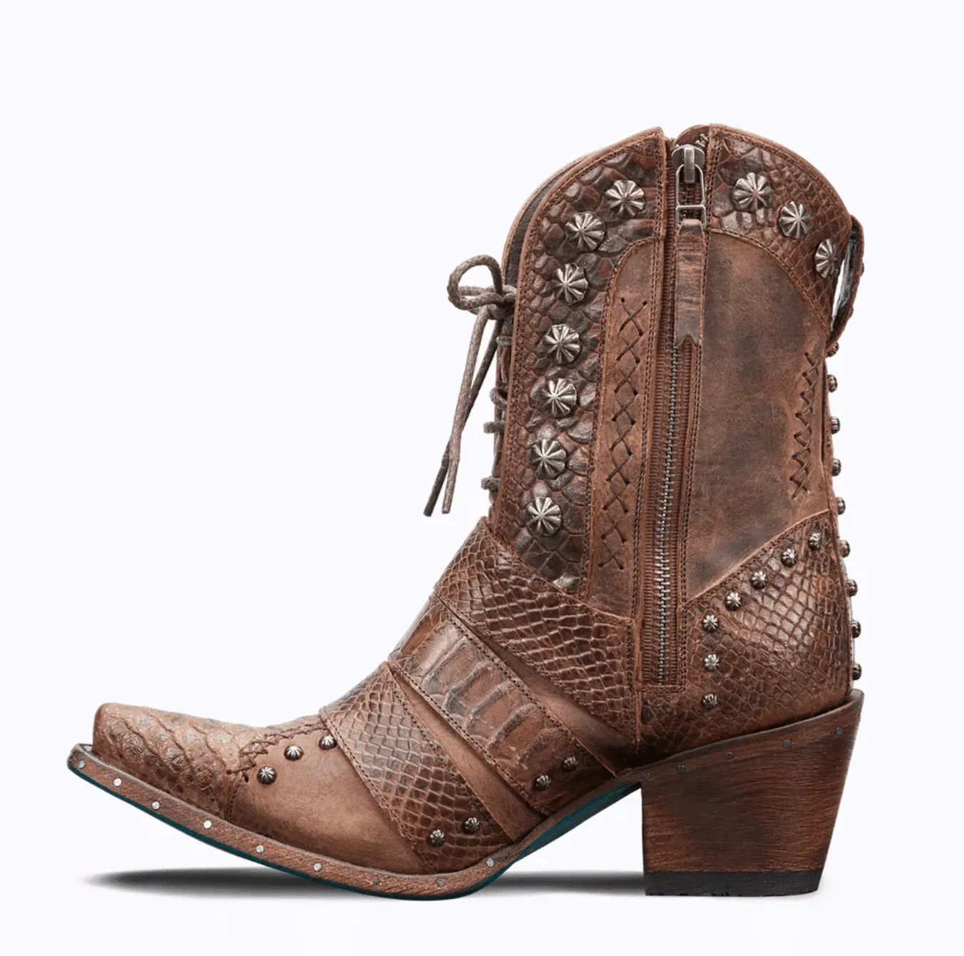 Lane Boots Womens Showdown Brown Cowgirl Bootie LB0489B Cold Trek