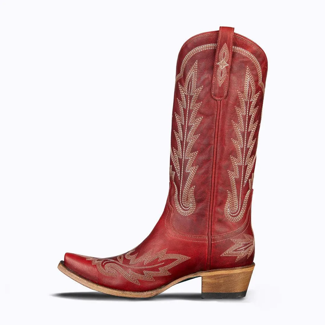 Lane Boots Womens Smoldering Ruby Red Lexington Cowgirl Boots LB0488E quick dry Ranch Mode