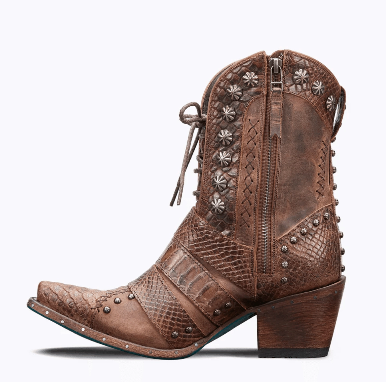 Lane Boots Womens Showdown Brown Cowgirl Bootie LB0489B Cold Trek