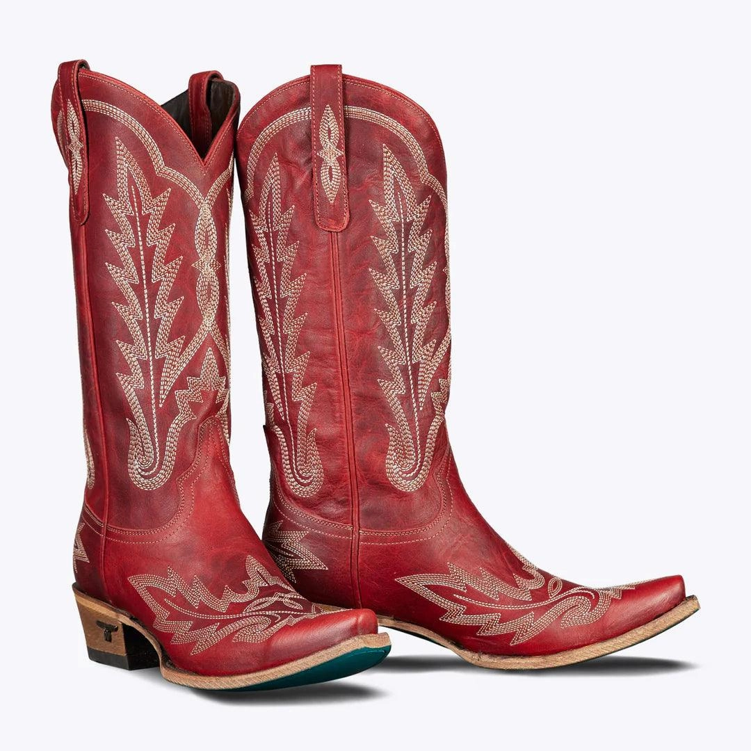 Comfortable Style Adventure Ready Lane Boots Womens Smoldering Ruby Red Lexington Cowgirl Boots LB0488E