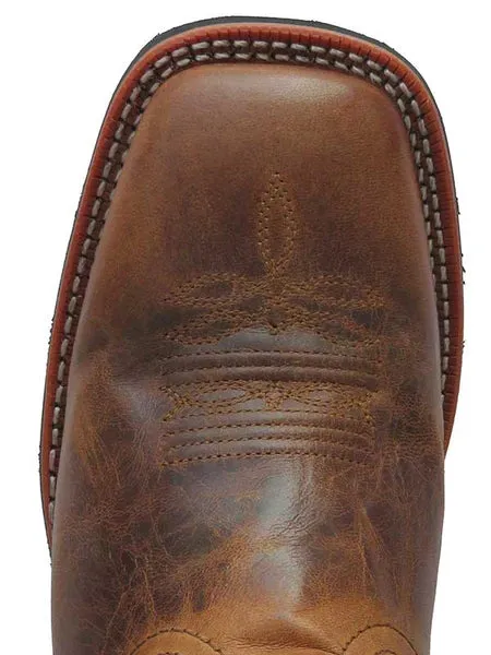 Mid Length Laredo Women's Anita Distressed Tan Square Toe Cowgirl Boots 5602