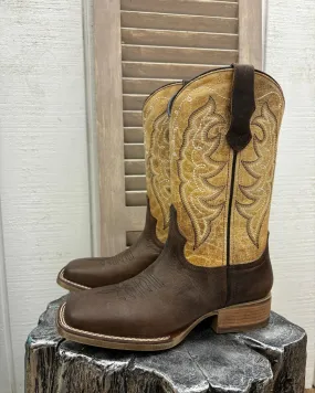 Laredo Women's Delaney Dark Brown & Bone Square Toe Cowgirl Boots 5946 Weatherproof Snow Explorer