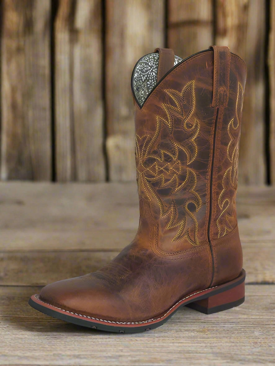 Pastel Glow Laredo Women's Anita Distressed Tan Square Toe Cowgirl Boots 5602