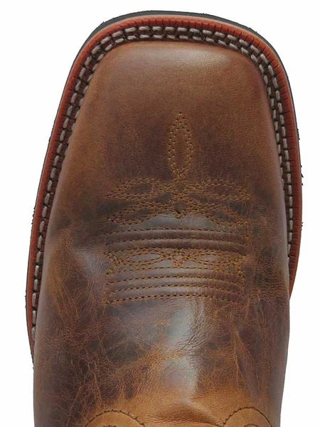 Mid Length Laredo Women's Anita Distressed Tan Square Toe Cowgirl Boots 5602