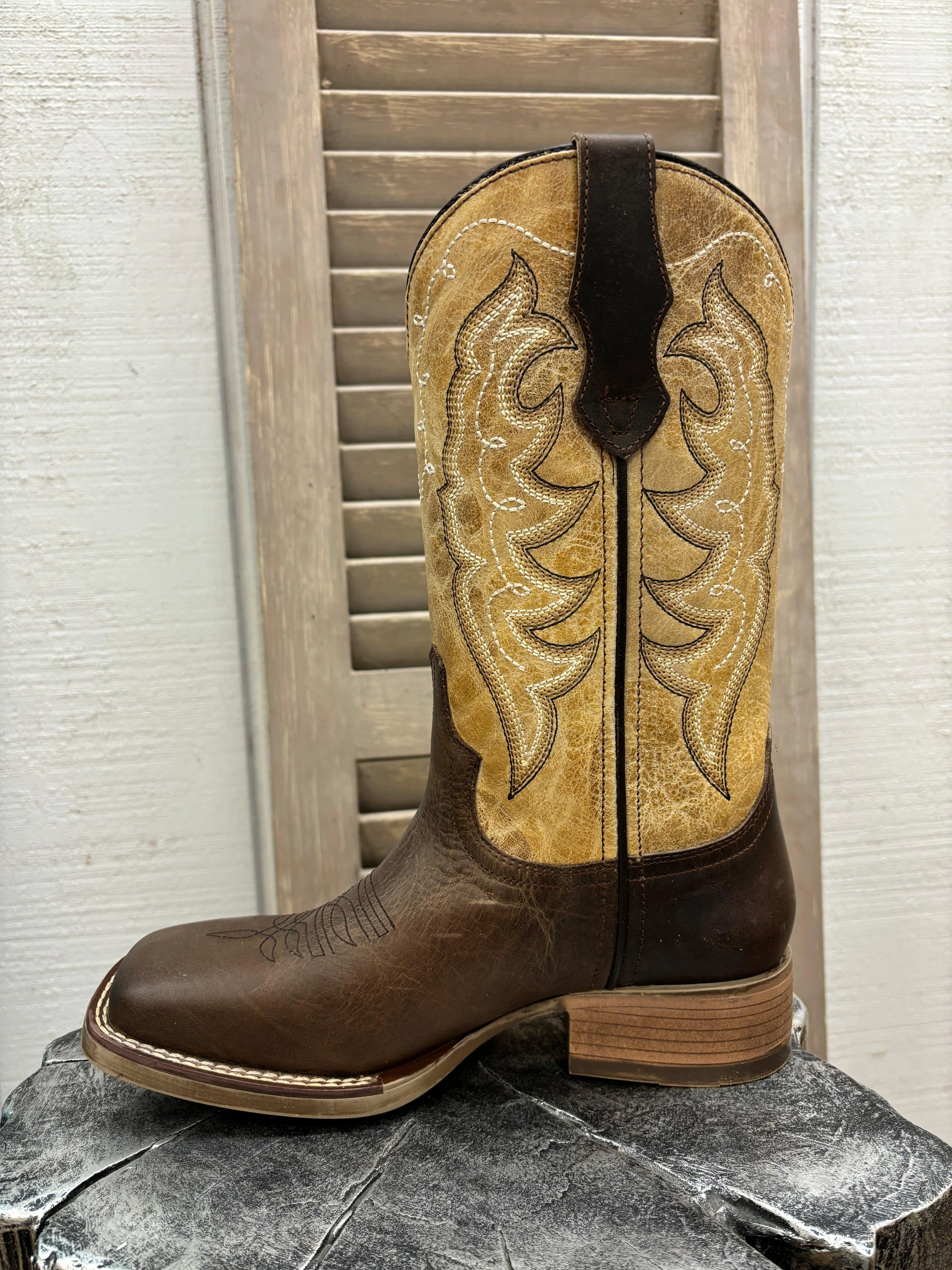 Dual Lined Laredo Women's Delaney Dark Brown & Bone Square Toe Cowgirl Boots 5946