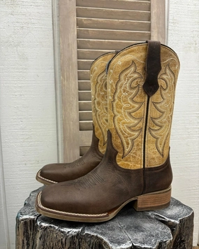 Laredo Women's Delaney Dark Brown & Bone Square Toe Cowgirl Boots 5946 Weatherproof Snow Explorer
