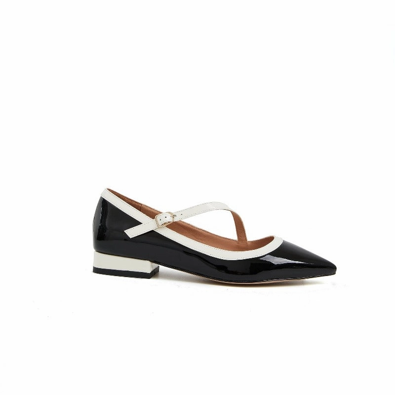 Sea Breeze Caroline Parent Leather Strap Flat Mary Jane Shoes