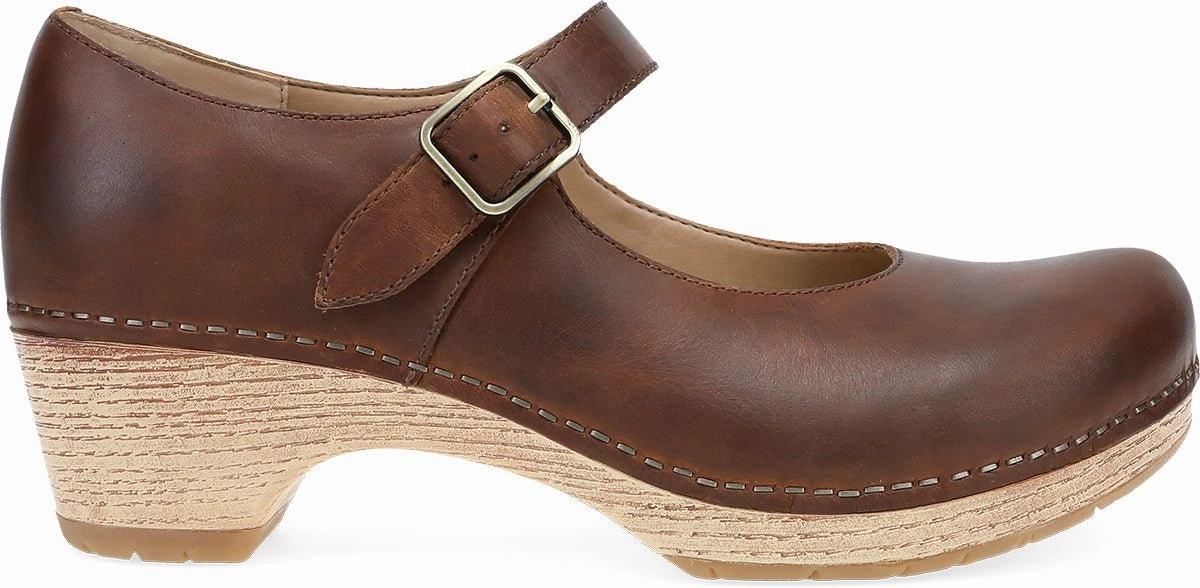 Lilah | Oiled Pull Up | Tan Comfort Wedge