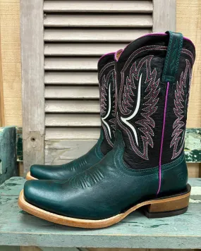 Athletic Edge Ariat Women's Futurity Colt Ancient Turquoise & Luxe Black Western Cowgirl Boots 10051019