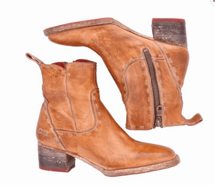 Camping Trip Supportive Bed Stu Women's Merryli Tan Rustic Leather Square Toe Ankle Boots F328024-TNRSTR