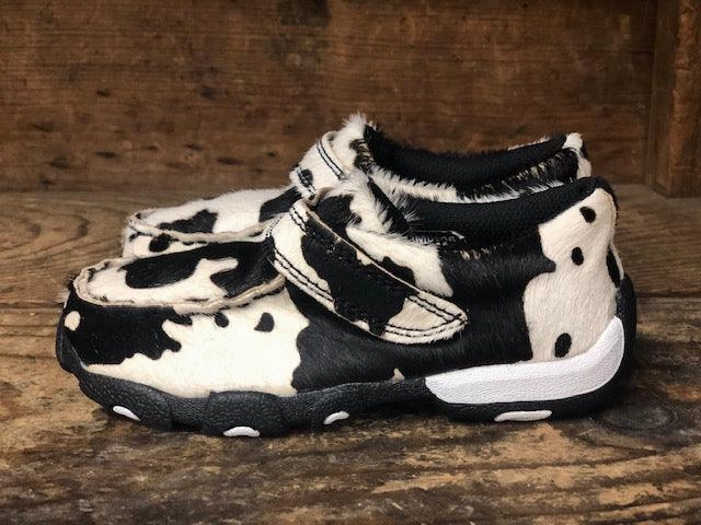 Daily Commuter Twisted X Children's Hair On Cow Hide Driving Mocs Shoes CDM0006