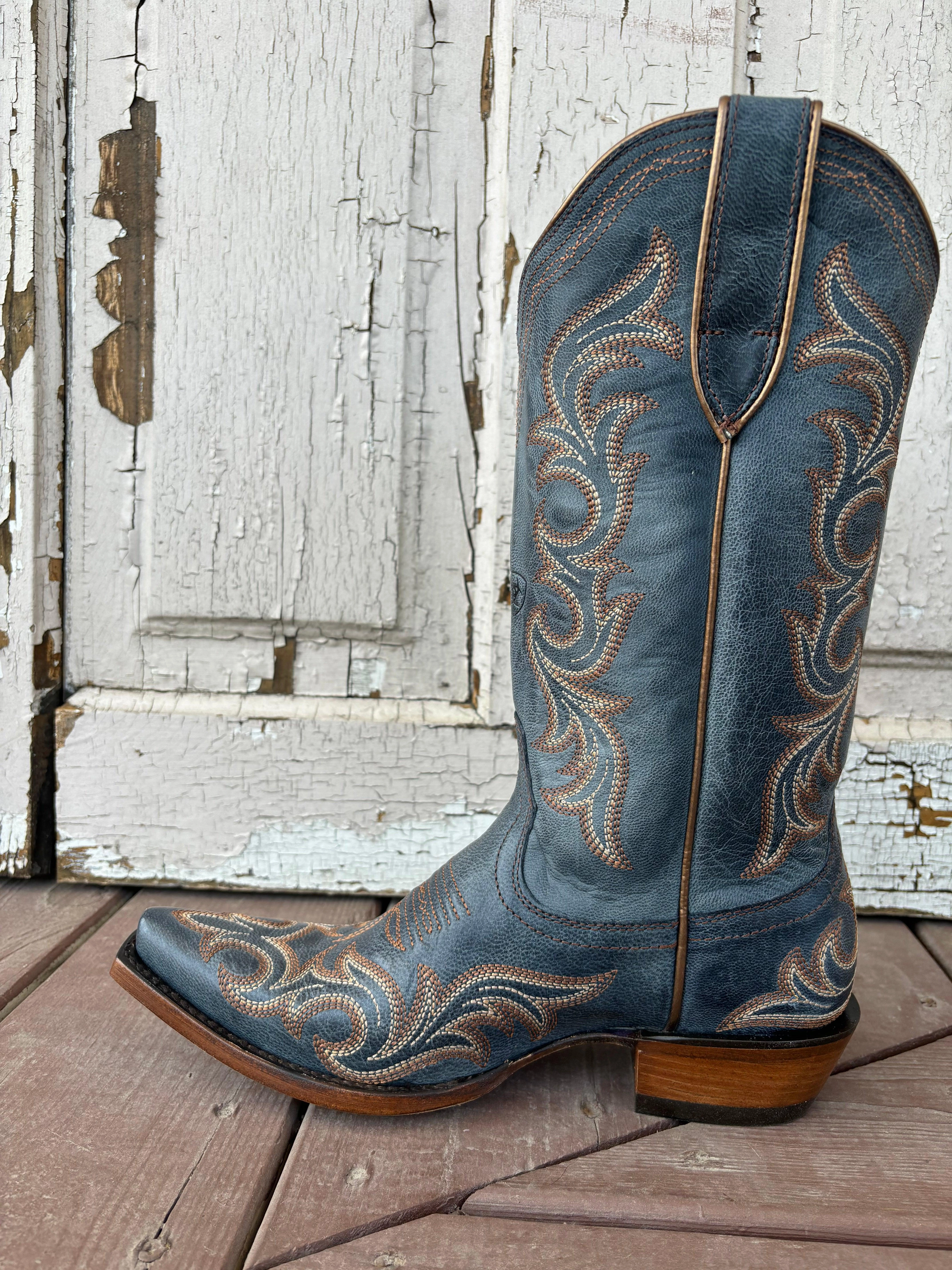 Ariat Women's Hazen Blueberry Snip Toe Western Cowgirl Boots 10050894 Shock   Absorbing Midsole mud proof