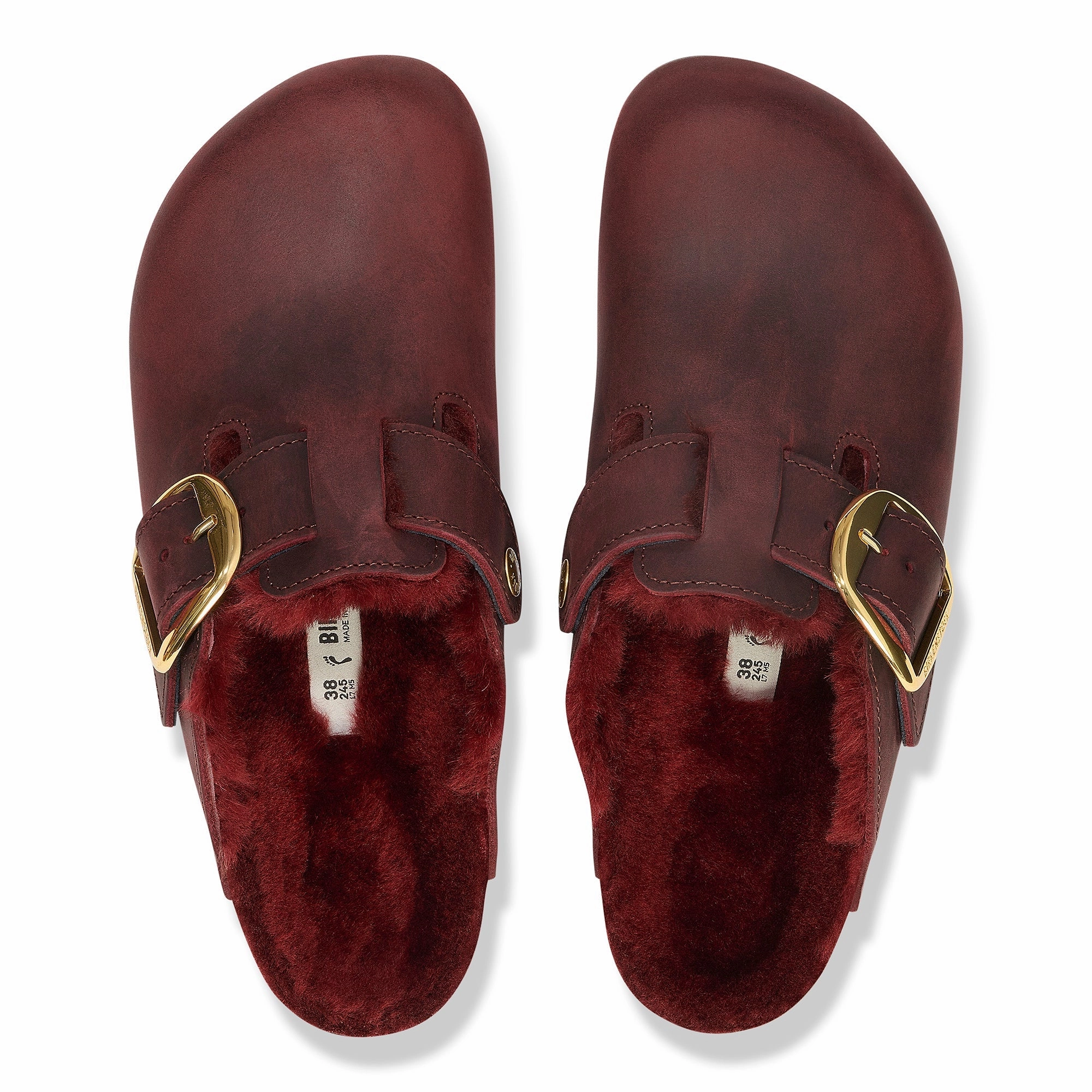 Boston Big Buckle | Oiled Leather/Shearling | Zinfandel Running Street Fit