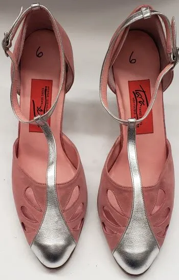 Dream Walk 2.5" Gricel III -- Women's Tango Shoe -- Pink Suede/Silver Heel