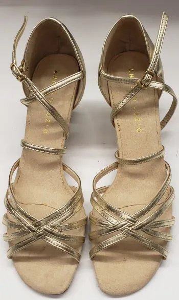2" Susie -- Women's Latin Ballroom Sandal -- Gold Durable Build Airport Travel