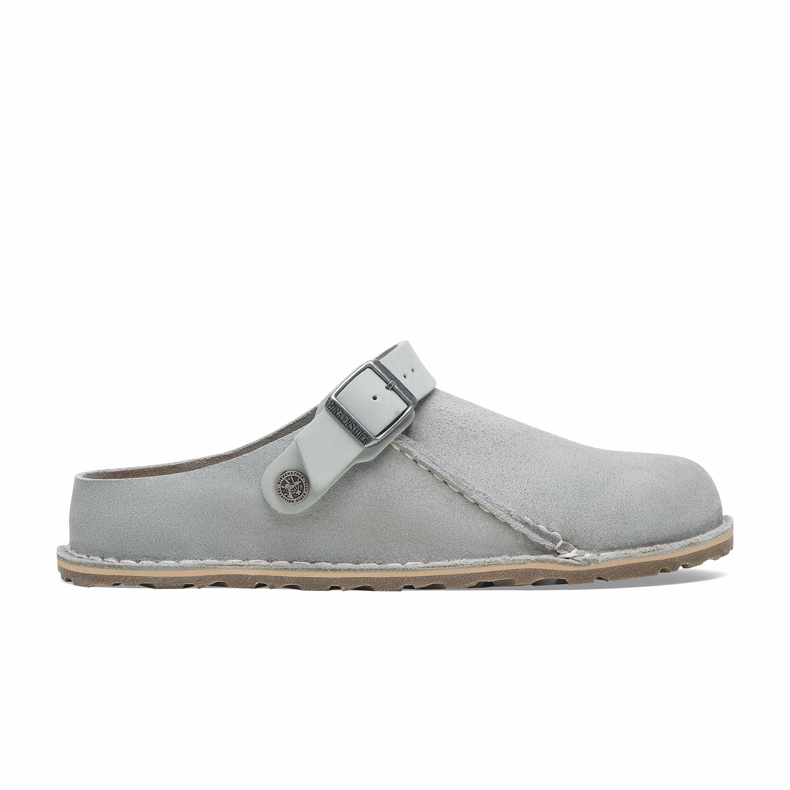 Y Strap Design Contoured Lutry Pure Sage Suede Leather