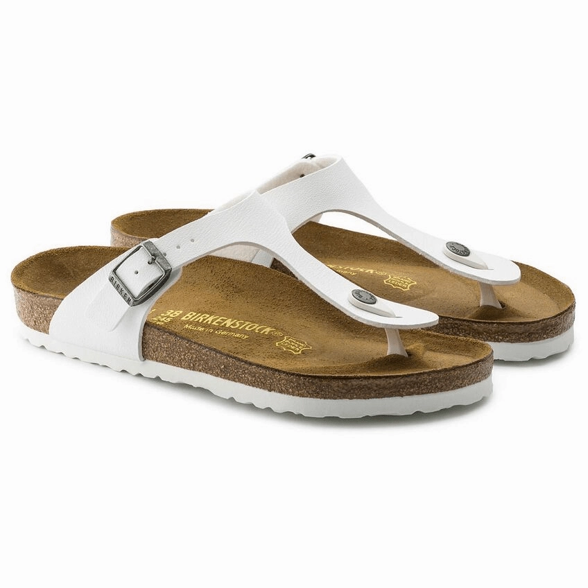 Breath Panel Sleek Summer Footwear Gizeh | Birko-Flor | White