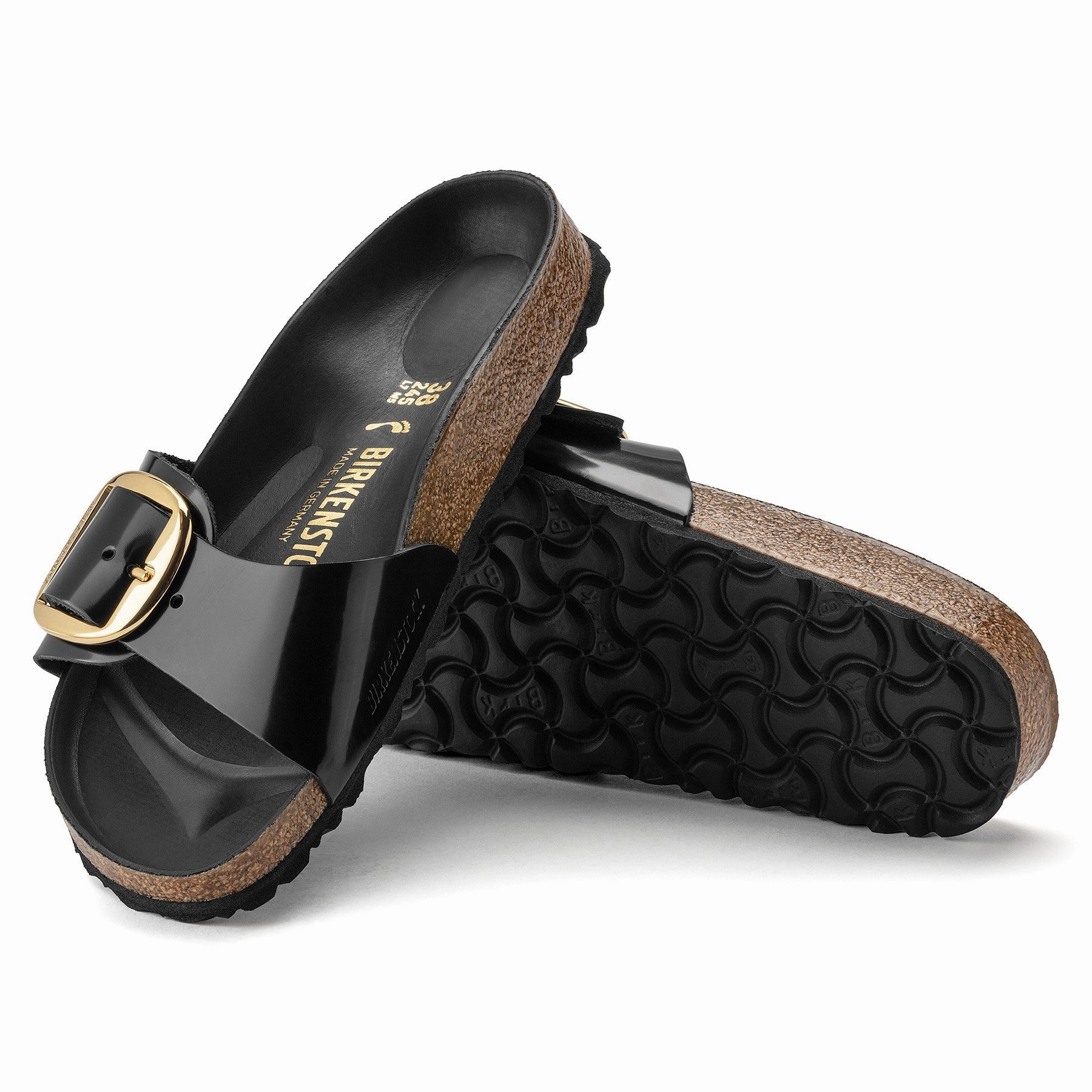 Comfy Travel Flats Madrid | Big Buckle | Patent | Black