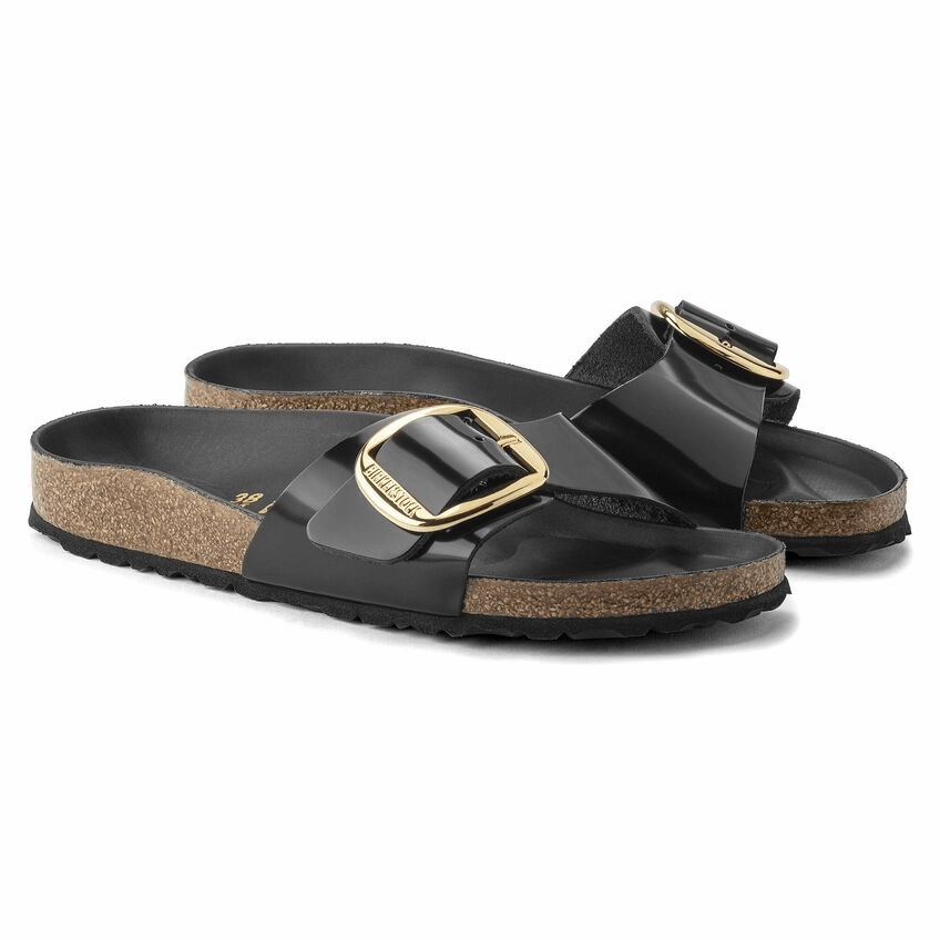 Clear Shape All-day Comfort Shoes Madrid | Big Buckle | Patent | Black