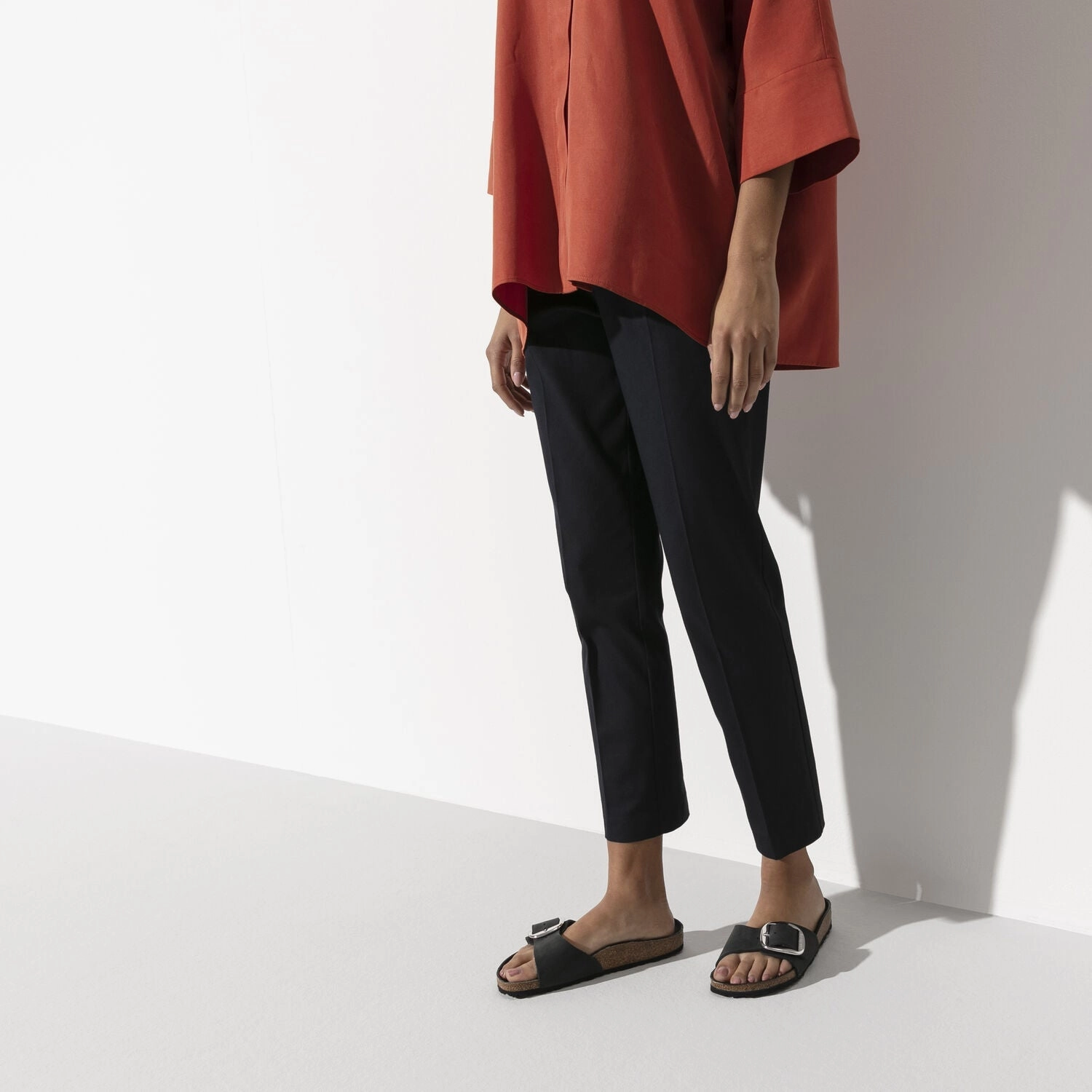 Madrid Big Buckle | Oiled Leather | Black Trendy Shoes Casual Beach Shoes