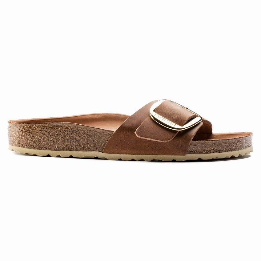Madrid Big Buckle | Oiled Leather | Cognac Sandal Refills Comfortable Outdoor Sandals