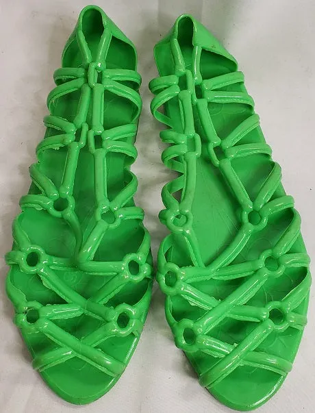 Makenna II -- Girl's Jelly Sandal -- Lime Green Memory Foam Airport Travel