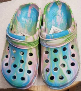 Mariah V Jr. -- Children's " Crocs Style " Sandal -- Tye Dye Kind Glow Travel Light
