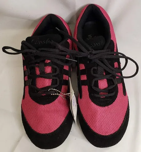 Salsera -- Full Suede Sole Dancesneaker -- Fuschia/Black Work Base
