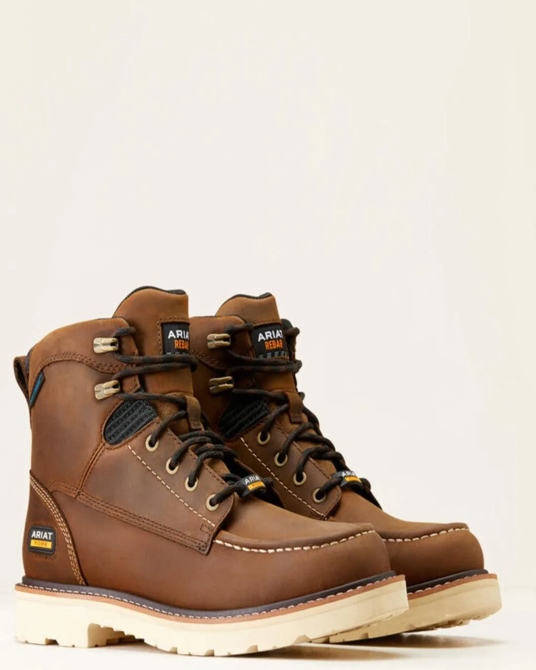 Classic Appearance Ariat Men's Brown Rebar Lift 6" Waterproof Moc Toe Lace Up Work Boots 10046877