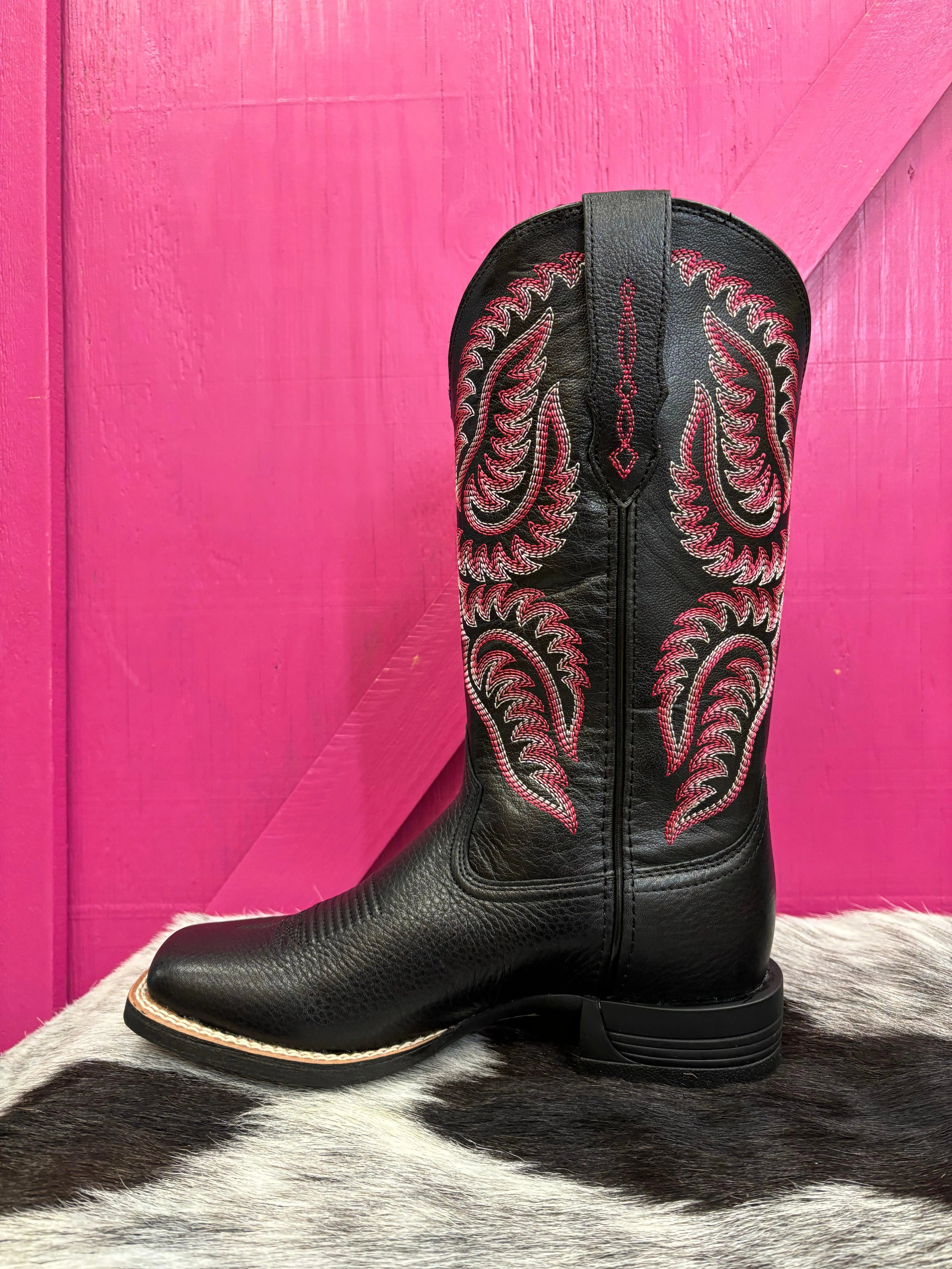 Ariat Women's Black Deertan Cattle Caite Stretchfit Square Toe Cowgirl Boot 10050920 Anti-slip Coffee Shop