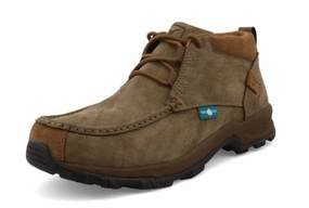 Twisted X Men's Shitake Brown Leather Waterproof 4 Work Boots Shoes MHKW008 Tech Knit Spanish Bold