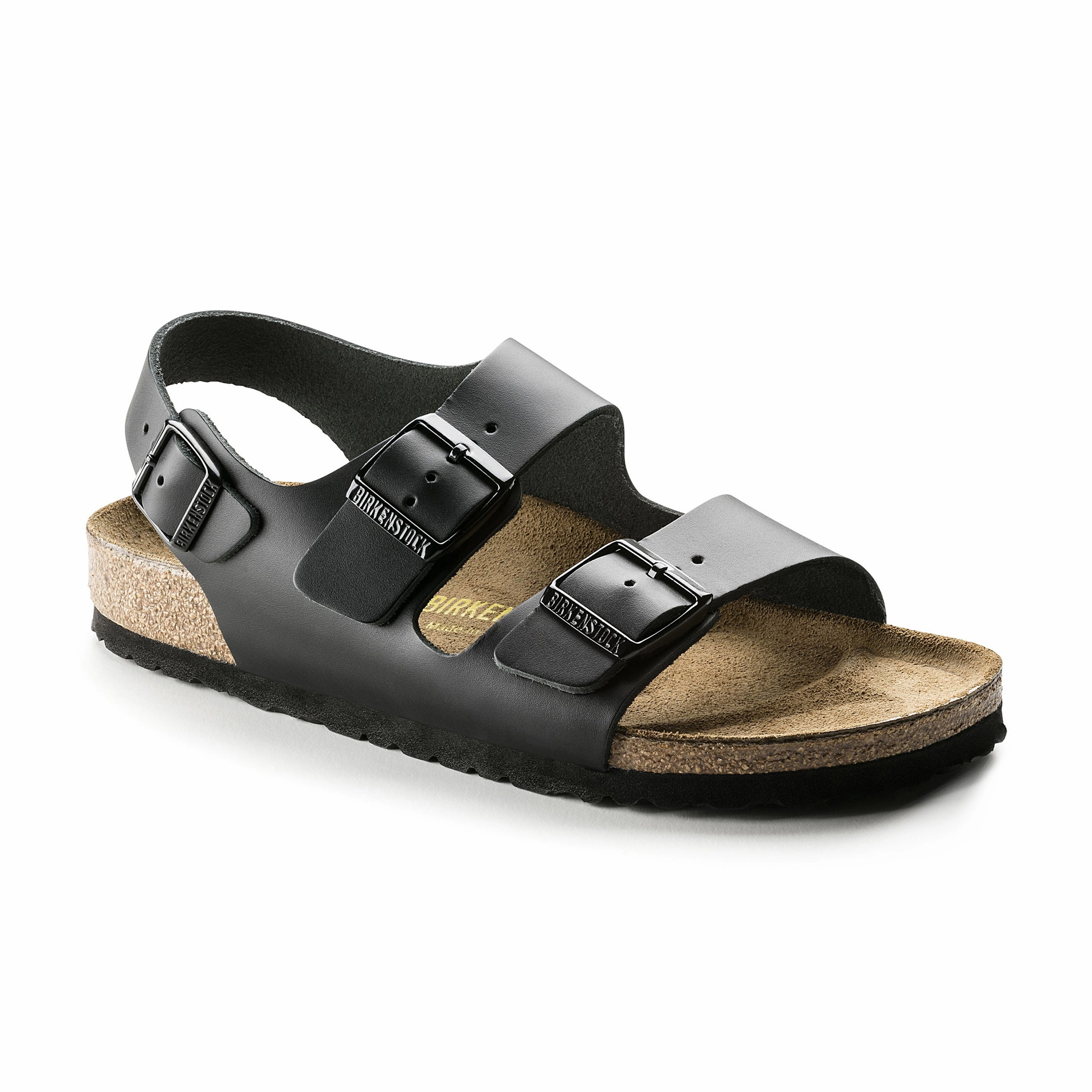 Milano Black Smooth Leather Comfortable Vacation Sandals