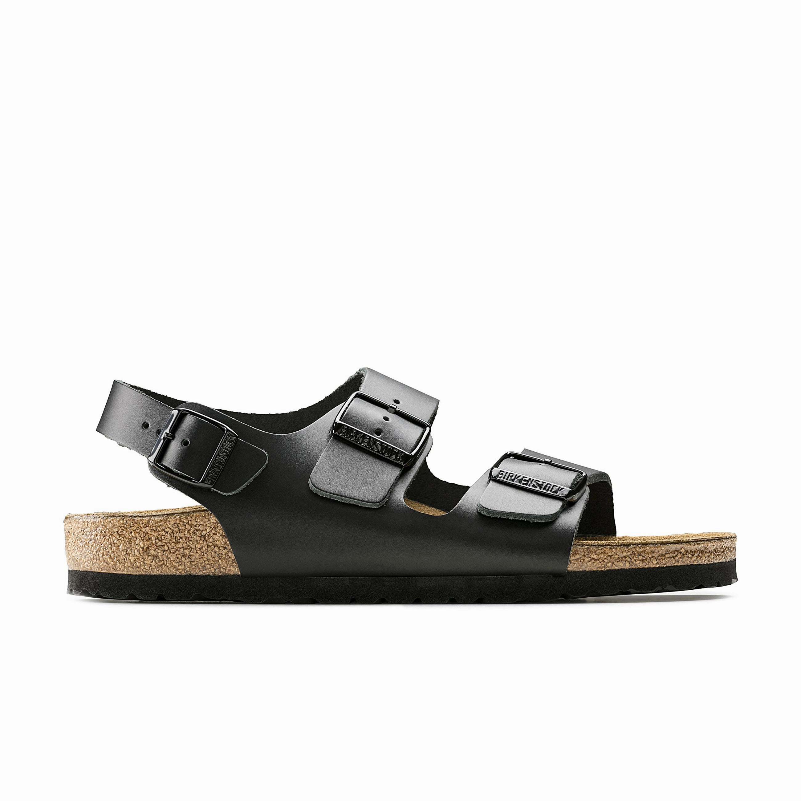 Trendy Vacation Sandals Milano Black Smooth Leather