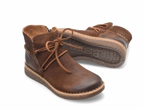 Anti   Odor Born Women's Calyn Glazed Ginger Brown Distressed Leather Ankle Boot BR0027606