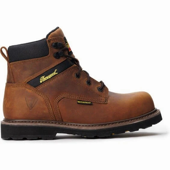 Thorogood Men's Job-Site Series 6 Crazyhorse Leather Waterproof Composite Toe Lace Up Work Boots 804-4143 Fashion Accessory Breathable Interior