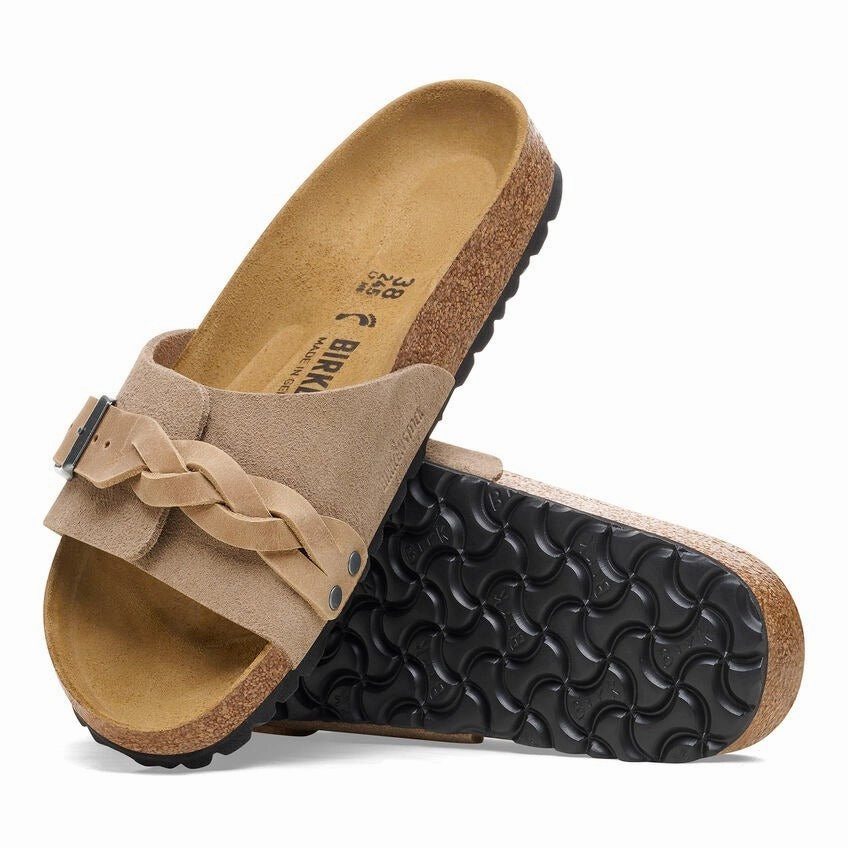 Stylish Open-toe Sandals Breath Panel Oita Braid | Suede | Taupe