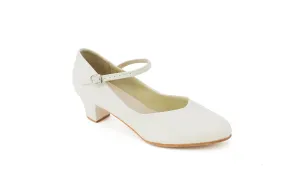 1.5" Amaya -- Instep Strap Character Shoe -- White Calm Tone Peak Mode