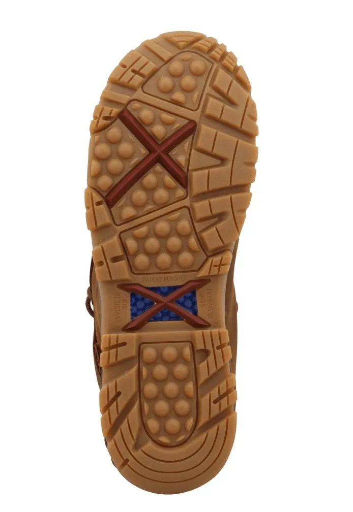 Twisted X Women's Saddle Leather Work Chukka Composite Toe Driving Moc Shoe WXCC001 Ultra Grip Shoes