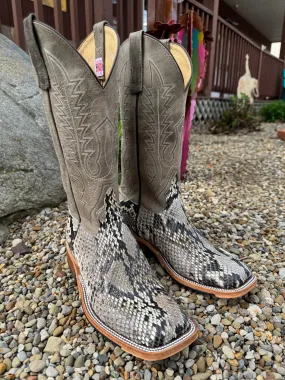 Abrasion   Resistant Lift Up Anderson Bean Men's Natural Glazed Diamond Python/Mad Dog Anthracite Square Toe Cowboy Boots 340711