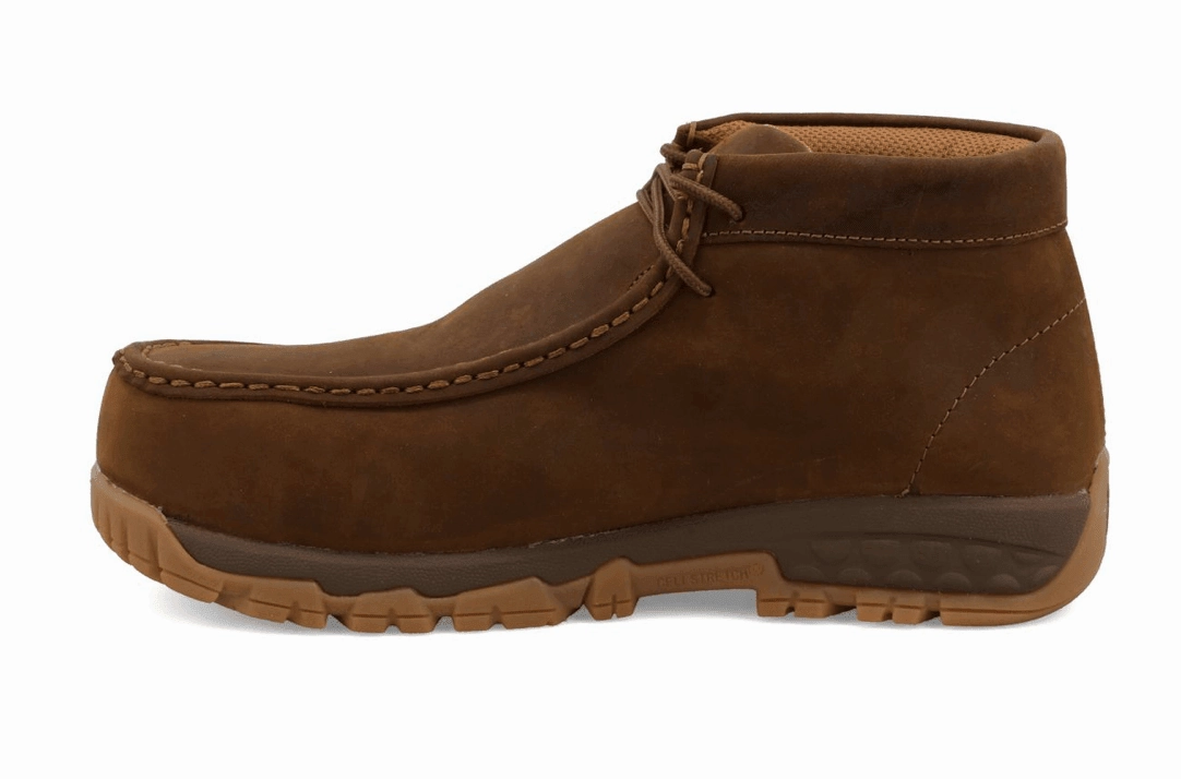 All Season Use reinforced heel shoes Twisted X Women's Saddle Leather Work Chukka Composite Toe Driving Moc Shoe WXCC001