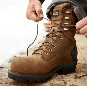 Stain Resistant Ariat Men's Powerline 8" Waterproof Logger Work Boots 10018563