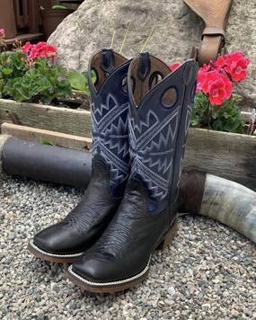 Outdoor Protection Cushion Collar Nocona Women's Naida Metallic Blue Square Toe Cowgirl Boots NL5418