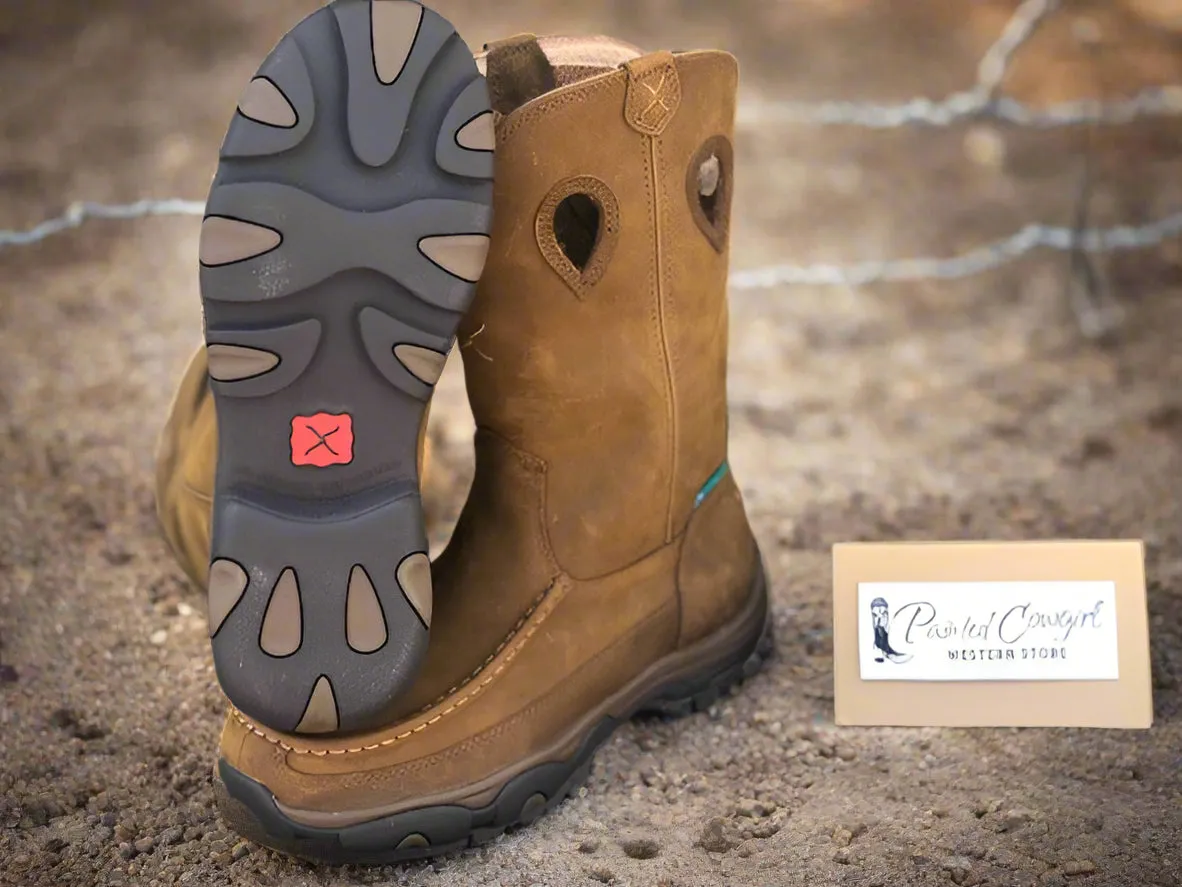 Twisted X Men's Brown Leather Pull On WaterProof Work Boots MHKBW01 Day Wear Long-Distance Walk