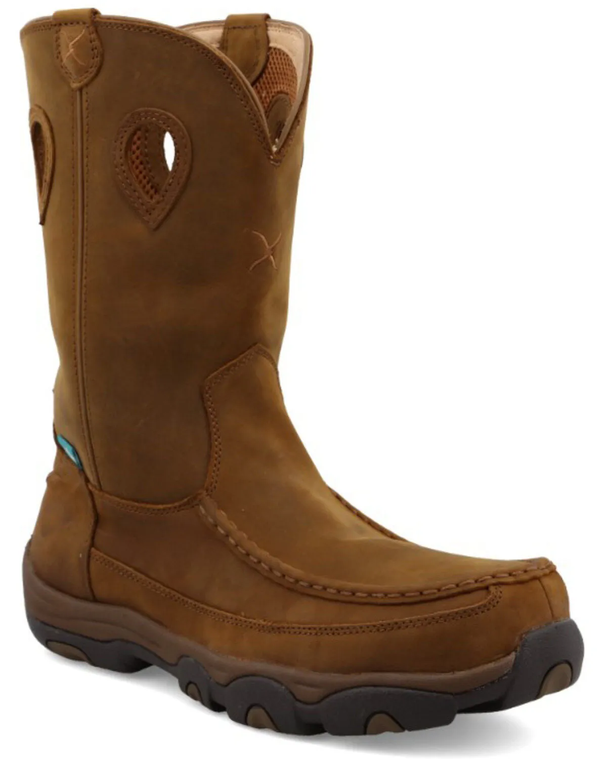 Twisted X Men's Brown Leather Pull On WaterProof Work Boots MHKBW01 Stable Fit Sporty Design