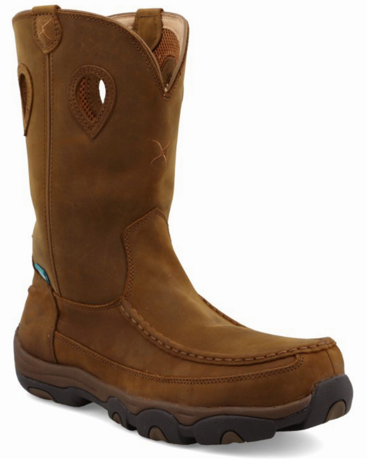 Twisted X Men's Brown Leather Pull On WaterProof Work Boots MHKBW01 Stable Fit Sporty Design