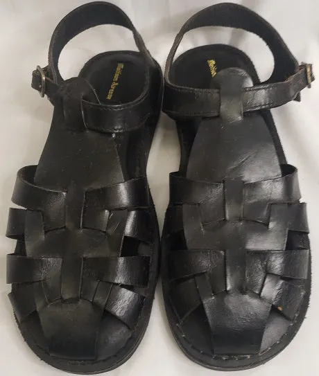 Radik -- Boy's T-Strap Sandal -- Black Slim Line