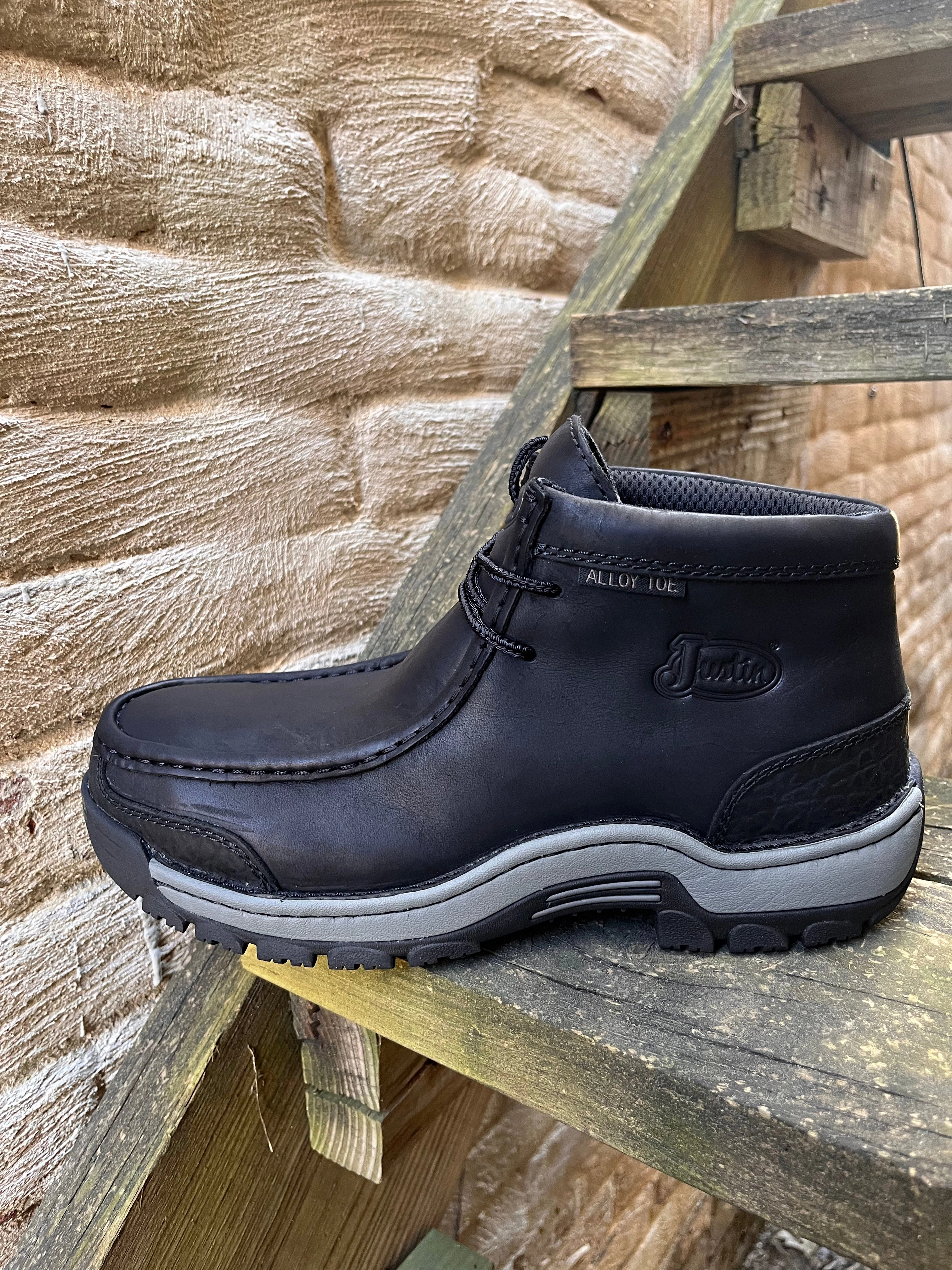 Justin Men's Crafton Coal Cowhide Alloy Toe Work Boot SE250 Versatile Footwear